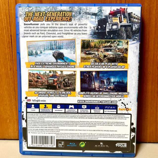 Snow Runner PS4 Kaset Snowrunner Playstation 4 CD BD Game Games Snowruner Simulator Truck Driver Snow Runer Gim mainan ori asli original ps4 ps5 Ets euro truck simulator balapan racing mainan anak gim