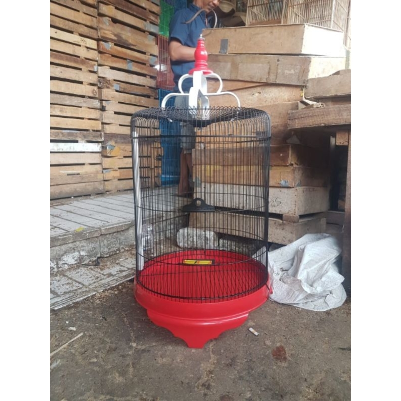 Kandang Besi Bulat Super Jumbo Diameter 46cm untuk Burung Murai Batu dan Jenis Lainnya