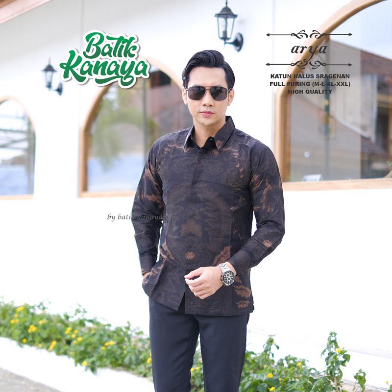 ARYA Batik Pria Lengan Panjang Full Furing Bahan katun Sragenan by Kanaya