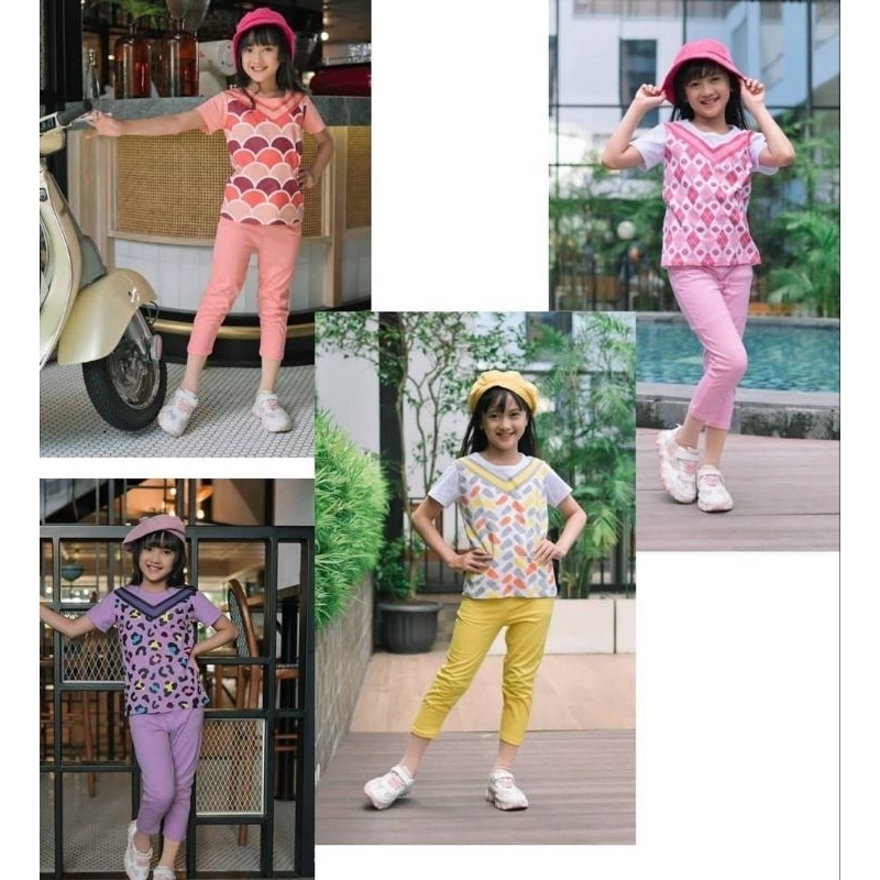 Setelan funkids overall look / satu set baju dan celana anak usia 2-10tahun