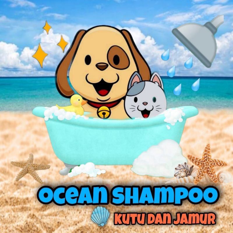 Shampo kucing anti kutu dan jamur kumplit wangi ocean - anti bakteri