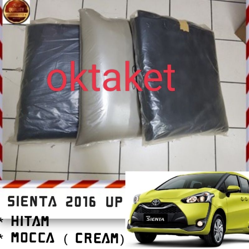 Karpet Dasar Toyota Sienta 2016 2018 2023 Hitam &amp; Mocca Tebal &amp; Serat