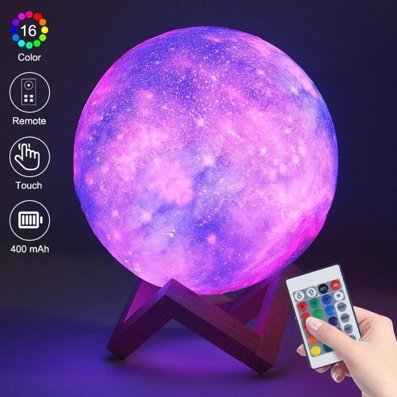 Hiasan dekorasi moon 16 Colors with Remote moon galaxy decoration 10 dan 15 cm