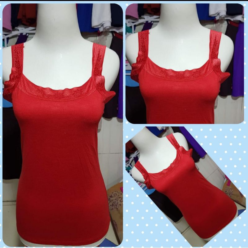 Tanktop renda, kamisol tanktop wanita, tanktop renda tali