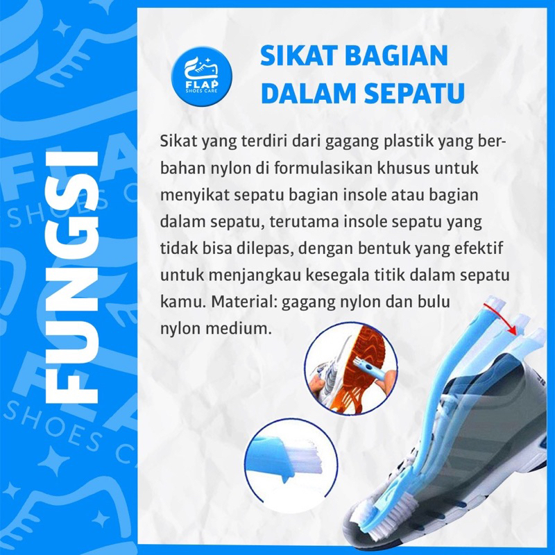 Flap Shoes Sikat Insole Bagian dalam Sepatu