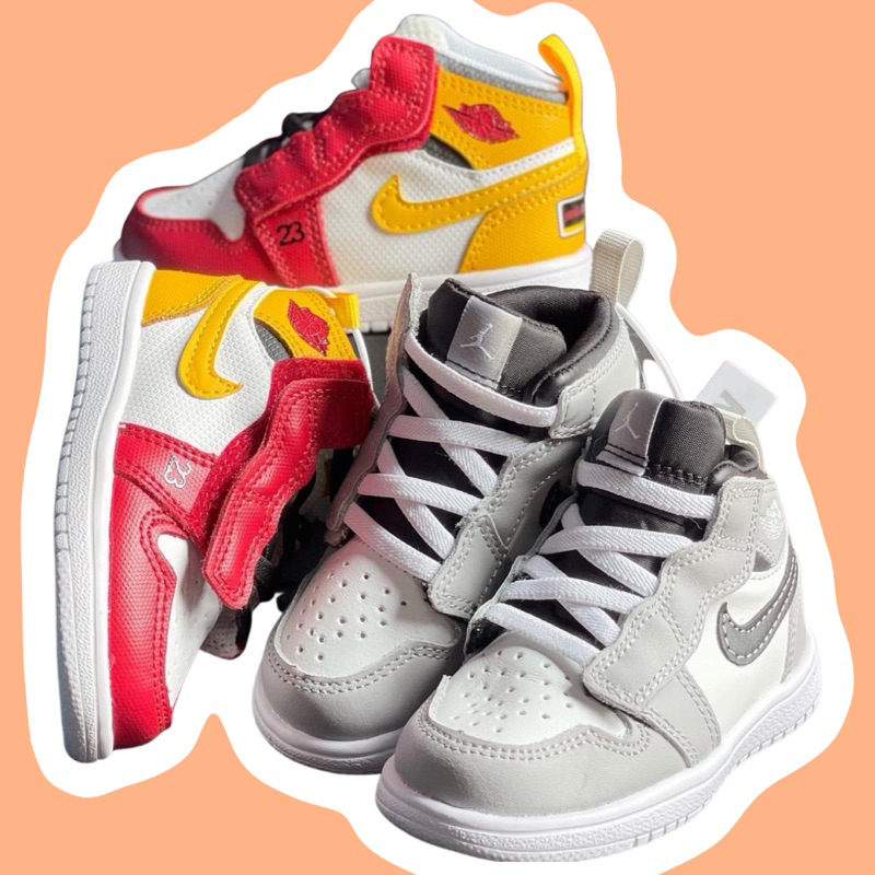 AJ 1 MID VELCRO KIDS SIZE 22-36 | SNEAKERS KIDS | AJ SHADOW GREY | AJ MOTORSPORT | SEPATU ANAK | SNE