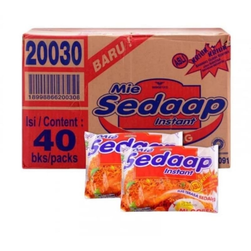 

Sedaap mie goreng 1 dus isi 40 bungkus
