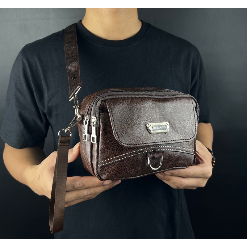 Hand Bag Clutch Bag Tas Tangan Bahan Kulit Pu Leather Original Polo Amstar Tas Selempang