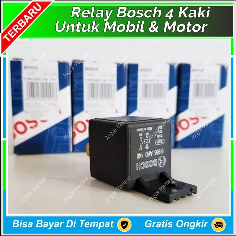 RELAY KLAKSON LAMPU 4 KAKI 30/40A BOSCH (RELAI RELE RILAI)