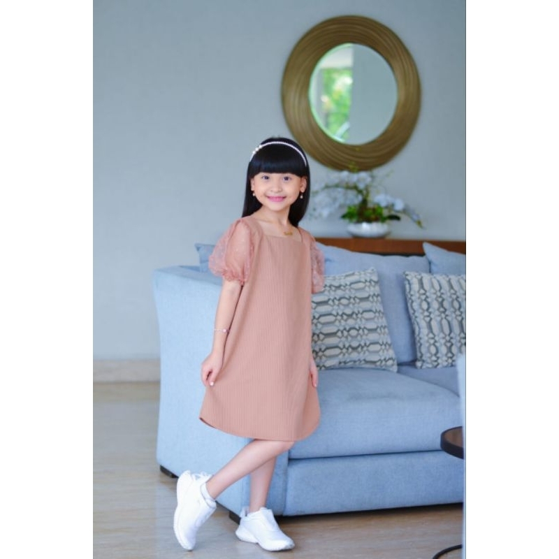 6-10 Tahun Dress Moana JUNIOR Bahan Mango Knit mix Tutu Polcadot | Dress Anak Pesta Dress Anak Lucu Kekinian