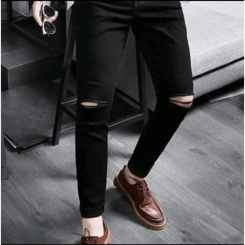 Celana Jeans panjang Hitam Sofjeans Pria Skinny