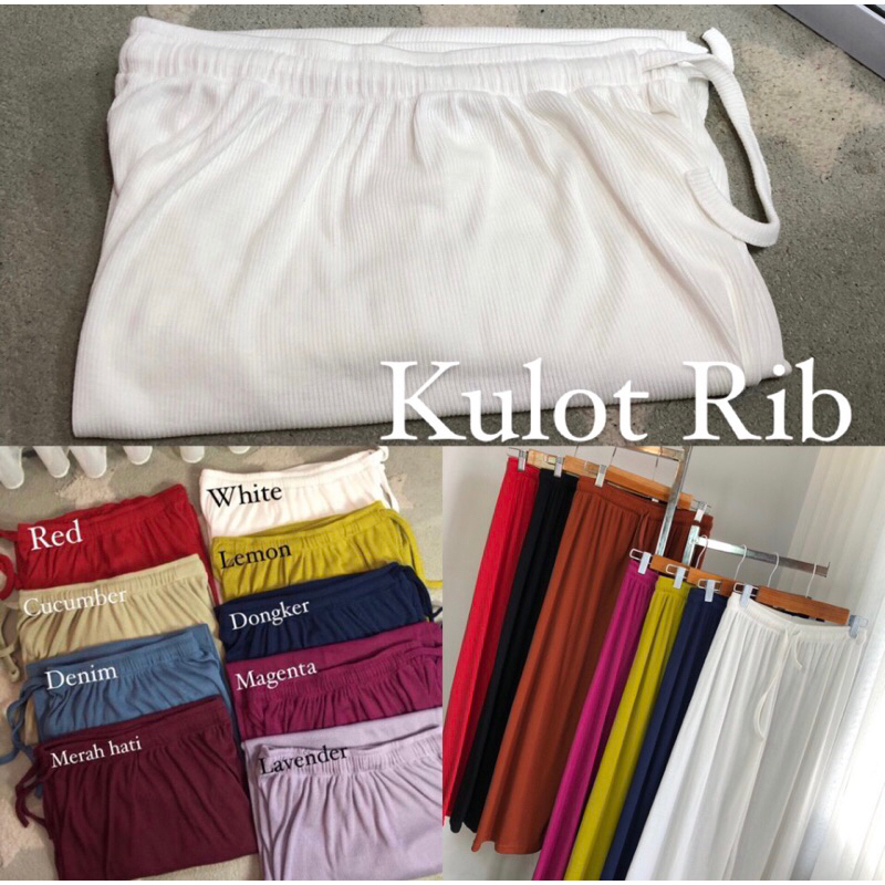 CELANA KULOT HIGT WAIST WANITA BAHAN KAOS RIB