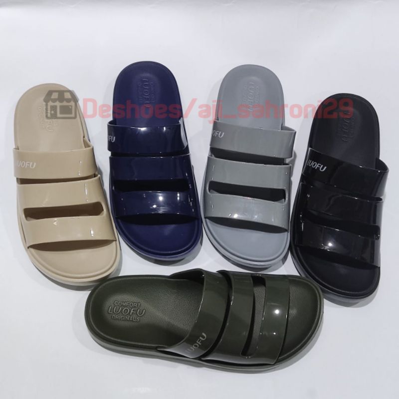 LUOFU E 6222 - E01SW SIZE 36-40 | Sandal selop jelly wanita | Sendal kokop cewek impor