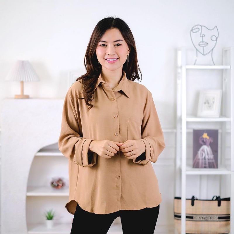 FG SOLO - Kemeja Goldy LongShirt Oversize Twistcone