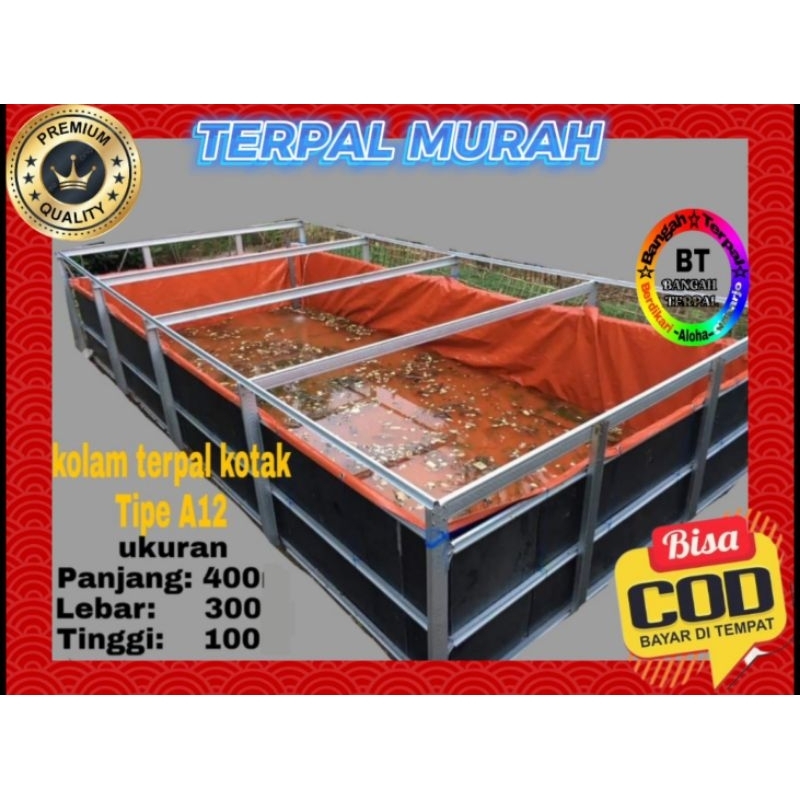 Terpal Kolam Ikan kolam terpal ikan lele,gurami A12 ukuran4×3×1