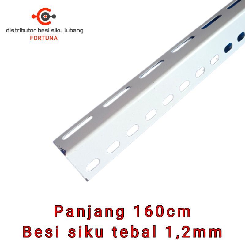 besi siku lubang tebal 1,2mm panjang 160 cm buat rak besi siku serbaguna