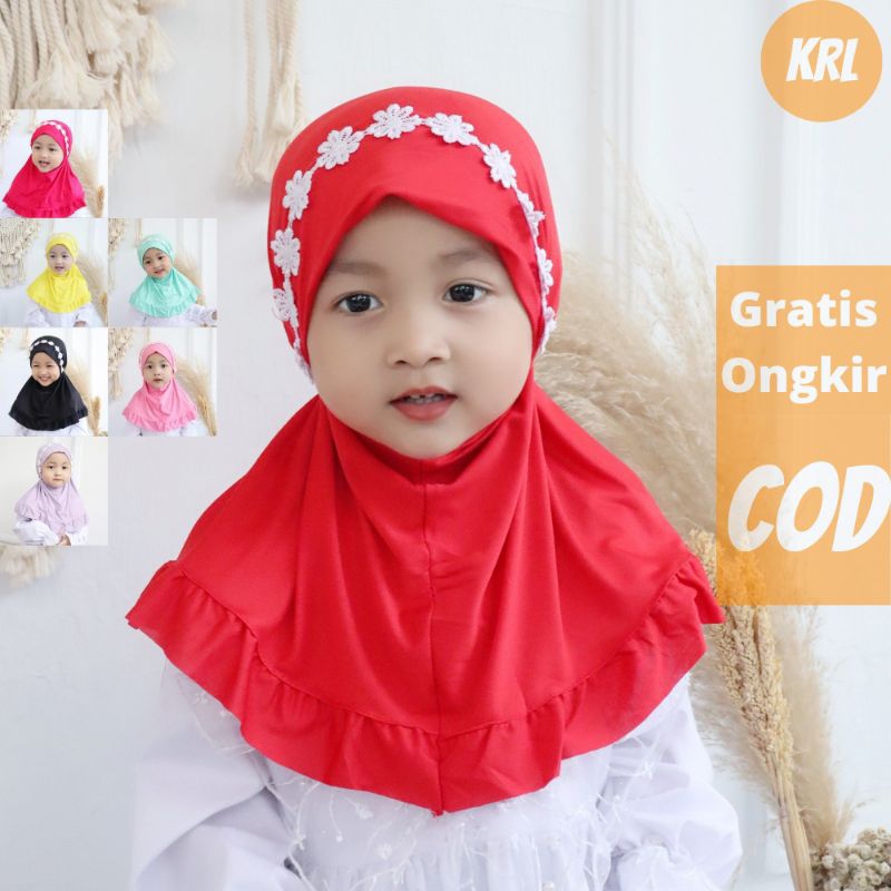 HIJAB BAYI MELATI POLOS / HIJAB BAYI LUCU / HIJAB BAYI MURAH / HIJAB ANAK / KERUDUNG ANAK