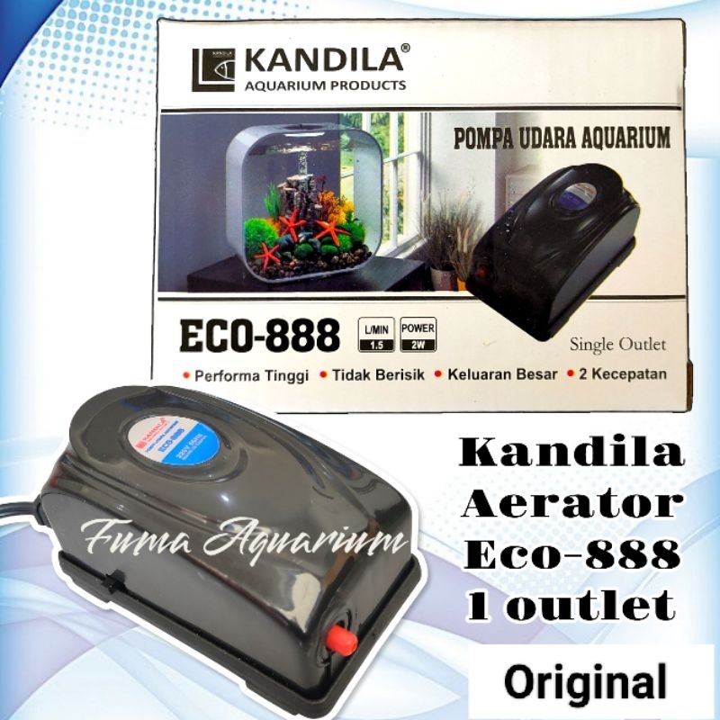 mesin aerator pompa gelembung KANDILA ECO 888, 1 Lubang mesin pompa udara aquarium