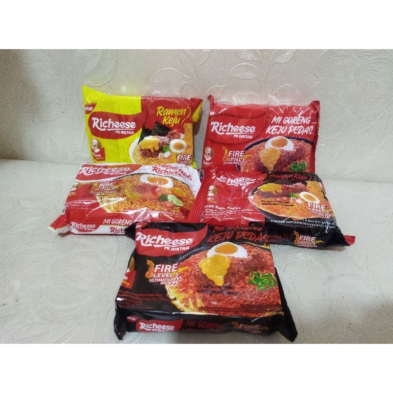 RICHEESE FACTORY MIE INSTANT ALL VARIANT / RICHEESE MIE RAMEN KEJU PEDAS / RICHEESE MIE GORENG KEJU 