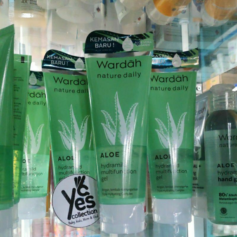 Wardah Aloe Hydramild Multifunction gel 100ml Nature daily ringan lembab menyegarkan Triple Hydrating Complex Aloevera Perawatan Tubuh