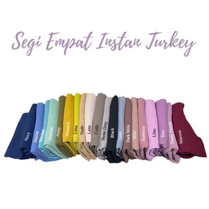 HIJAB JILBAB KERUDUNG SQUARE SEGI EMPAT INSTAN TURKI 2 LAYER-DARK GREY