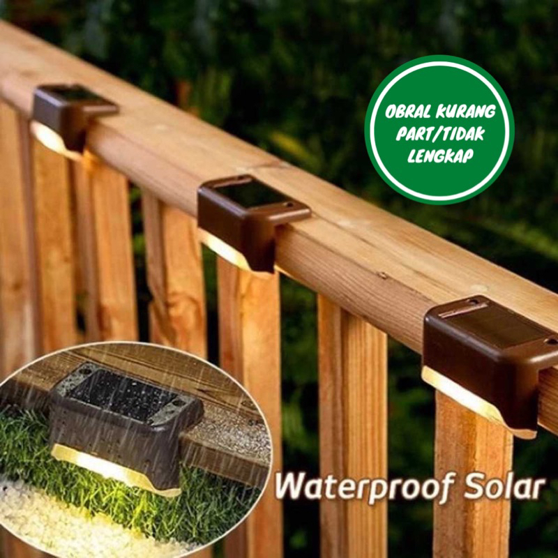 [OBRAL RIJEK] Lampu Taman Hias Deck Light Solar Waterproof Warm White 8 PCS - L20