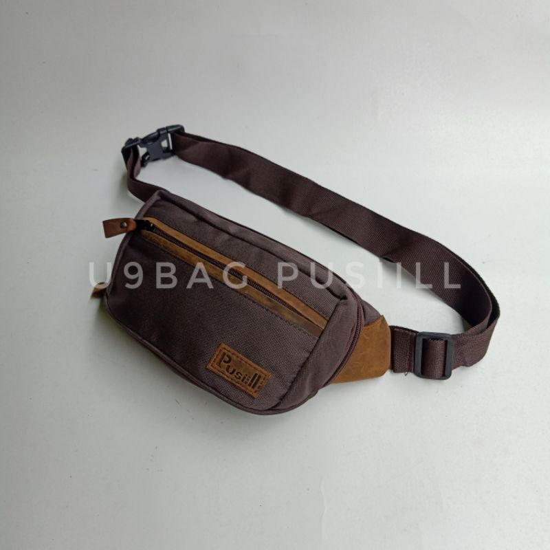 waistbag Pusiill 1403 waistbag cordura+kulitasli waistbag kombinasi kulit Tas pinggang selempang