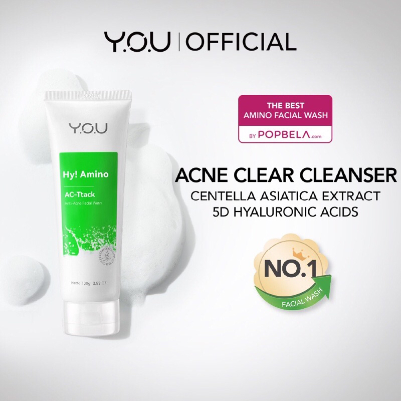 Y.O.U Hy! Amino Facial Wash / YOU Hy Amino / Sabun Cuci Muka / Pembersih Wajah YOU