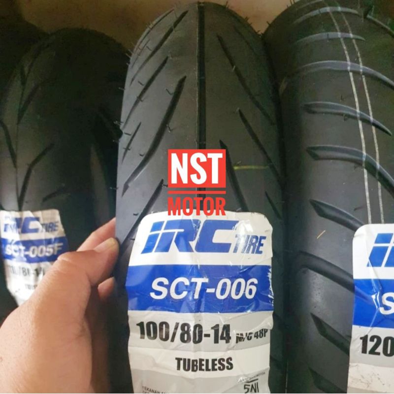 Ban Luar IRC Matic Ukuran 100/80 14 SCT 005 Tubeles Ban Vario Beat Mio Original IRC