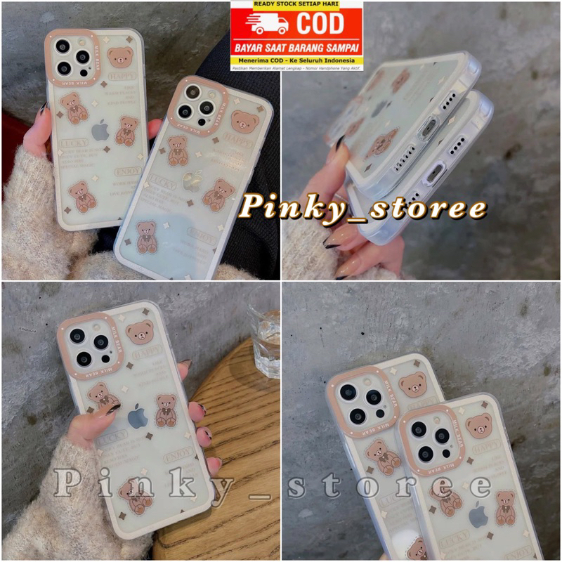 CASING OPPO A17/ A17K/ A77S/ A57 2022/ A96/ A95/ A76/ A74 4G/ A16E/ A16K/ A16/ A15/ A15S/ A33 2020/ A53/ A52/ A92/ A12/ A11K/ A5S/ A7/ A9 2020/ A5 2020/ A31 2020/ A3S/ A1K/ SOFTCASE PROTECTOR CAMERA MOTIF BEAR/ BERUANG/ LOVE WHITE BLACK