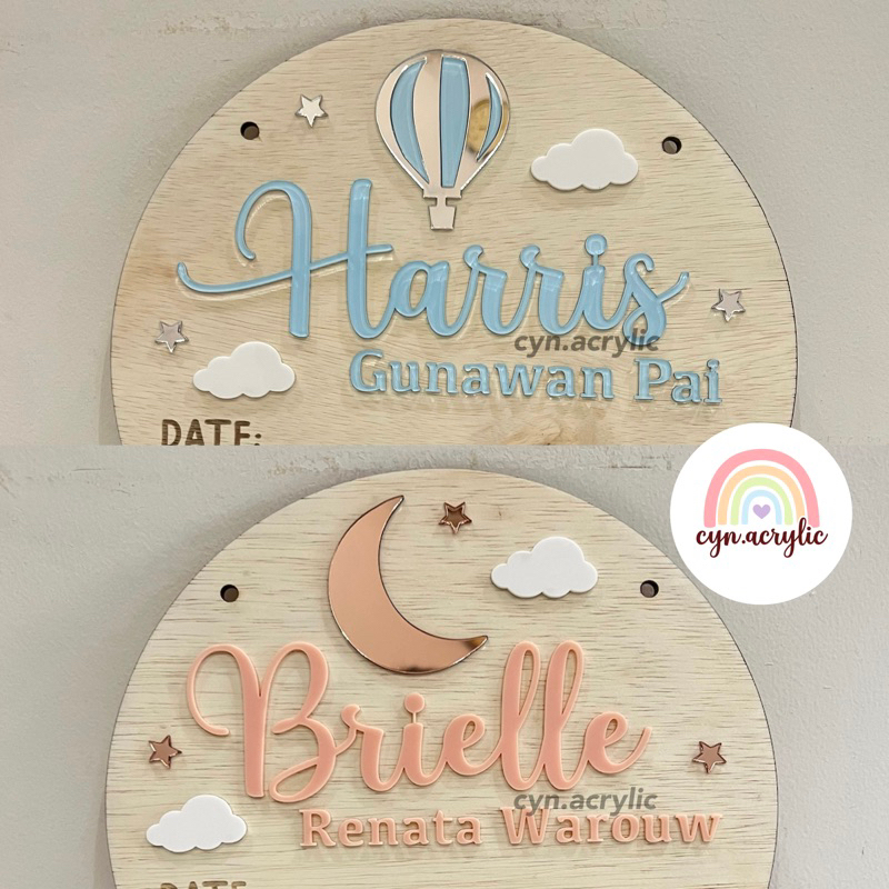 SOPHIA BOARD HOSPITAL BOARD PLYWOOD PREMIUM MEWAH BABY NAME NEWBORN PROPERTI FOTO