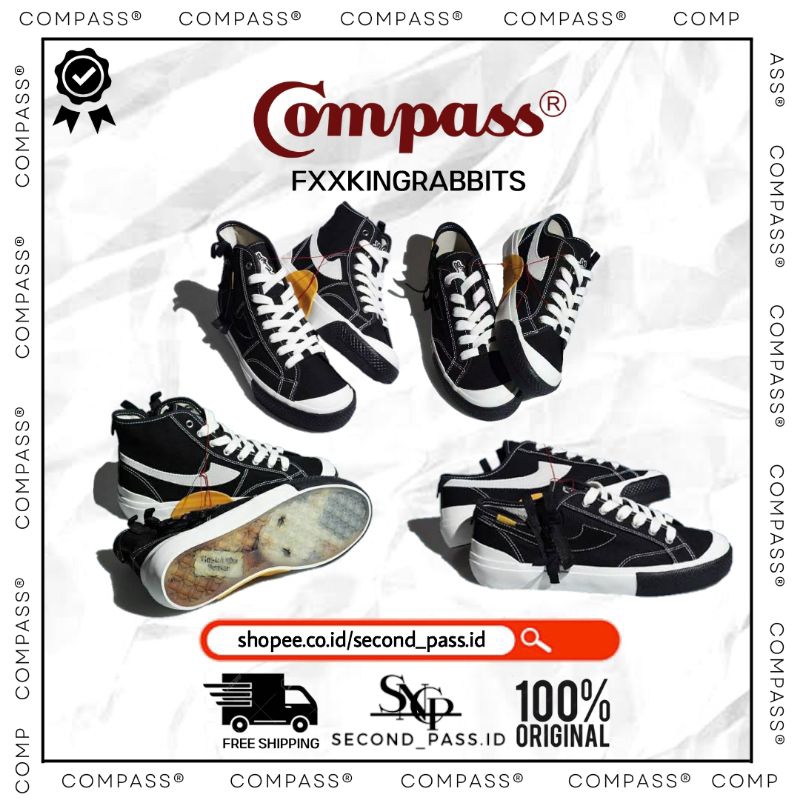 SEPATU COMPASS X FXXKING RABBITS FR2 V1 HIGH / LOW INDONESIA SERIES [ ORIGINAL ] Limited Edition