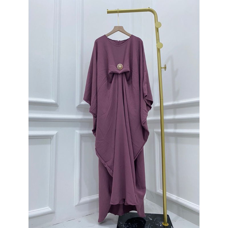 GAMIS LEBARAN KAFTAN MEWAH MURAH ACARA AGNES POLOS CRINKLE BROS EMAS BUNGA JUMBO XXL BIGSIZE BUMIL BUSUI