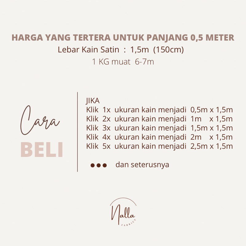 1/2 meter Kain Satin Silk Maxmara / Silk Sutra Premium - Kain bridesmaids, seragam keluarga