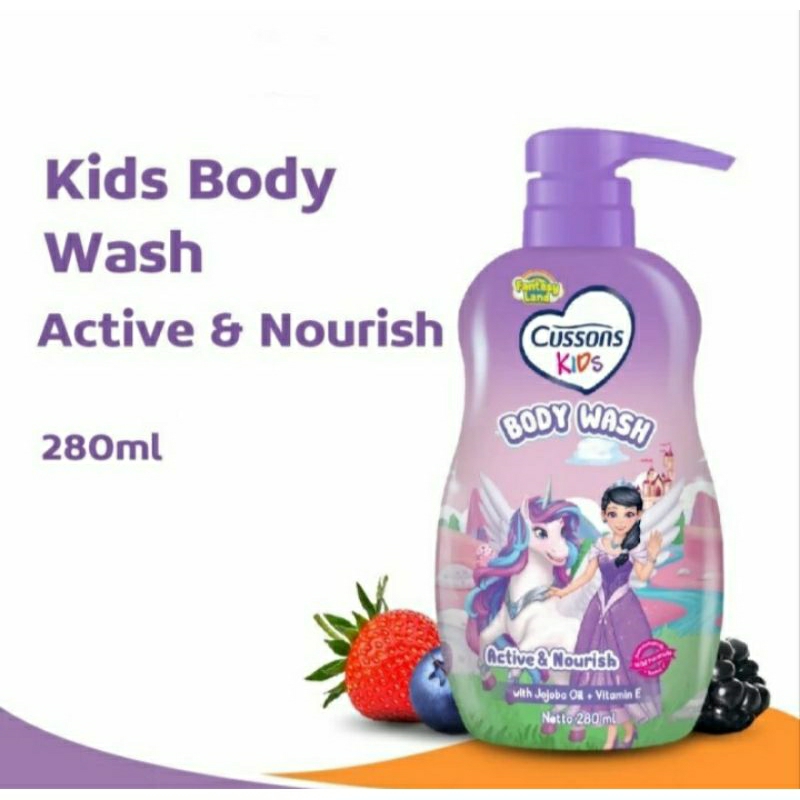 Cussons Kids Body Wash Purple Unicorn Active &amp; Nourish 280ml 280 ml sabun mandi anak