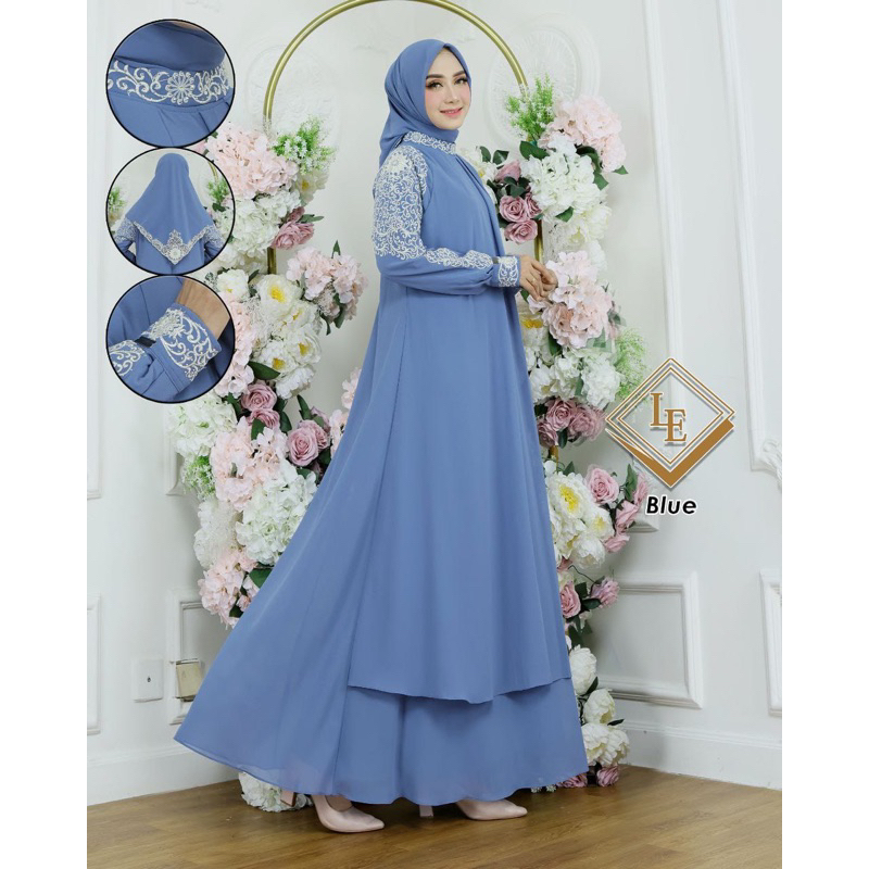 syakila set//gamis set//gamis bordir//gamis payet//gamis set ceruty