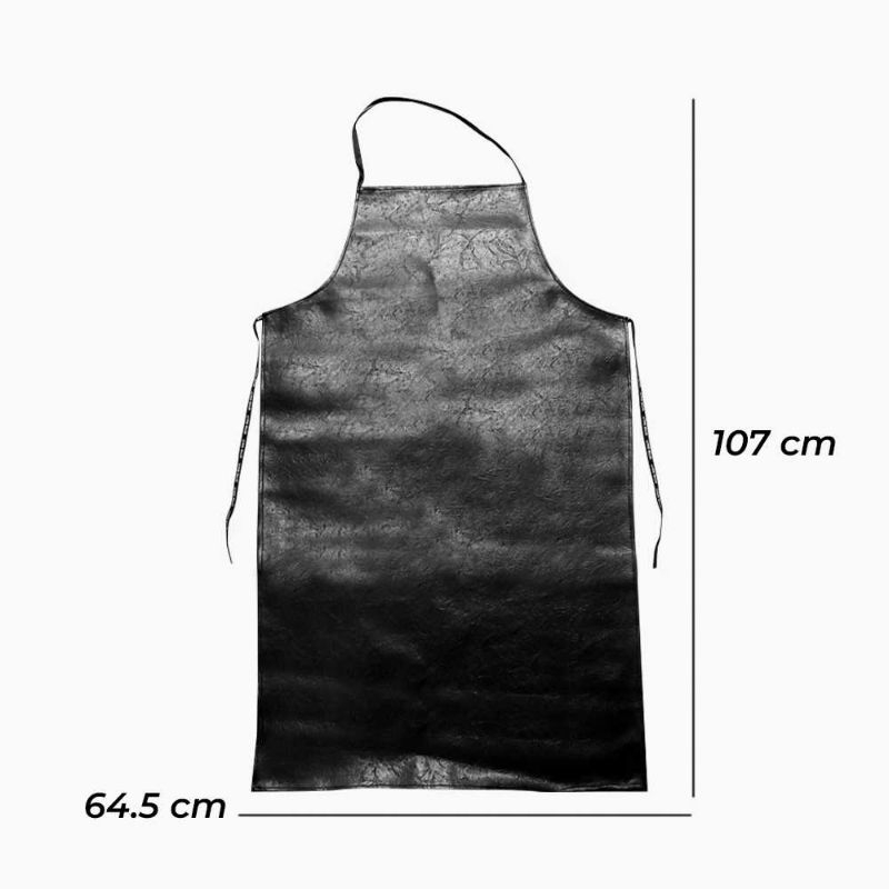 Zhanmai Celemek Apron Kulit PU Barista Chef Koki Waterproof Oil-Proof Strong and Durable - ZHAP1 Corak Kasar