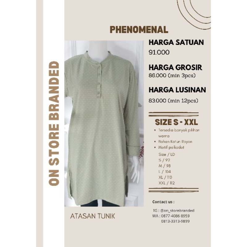 ATASAN WANITA TUNIK PHENOMENAL Motif Polkadot