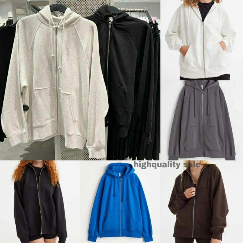 ‼️Jastip‼️H&M Jaket Wanita Oversized Best Seller Hoodie Zipper Cewek Long (Jastip hm)