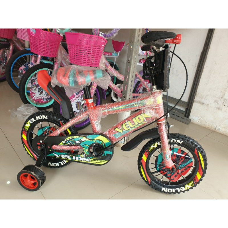 Sepeda Anak Sepeda BMX 12 inch VELION ( JARI-JARI MOTOR ) ( Merah / Red )