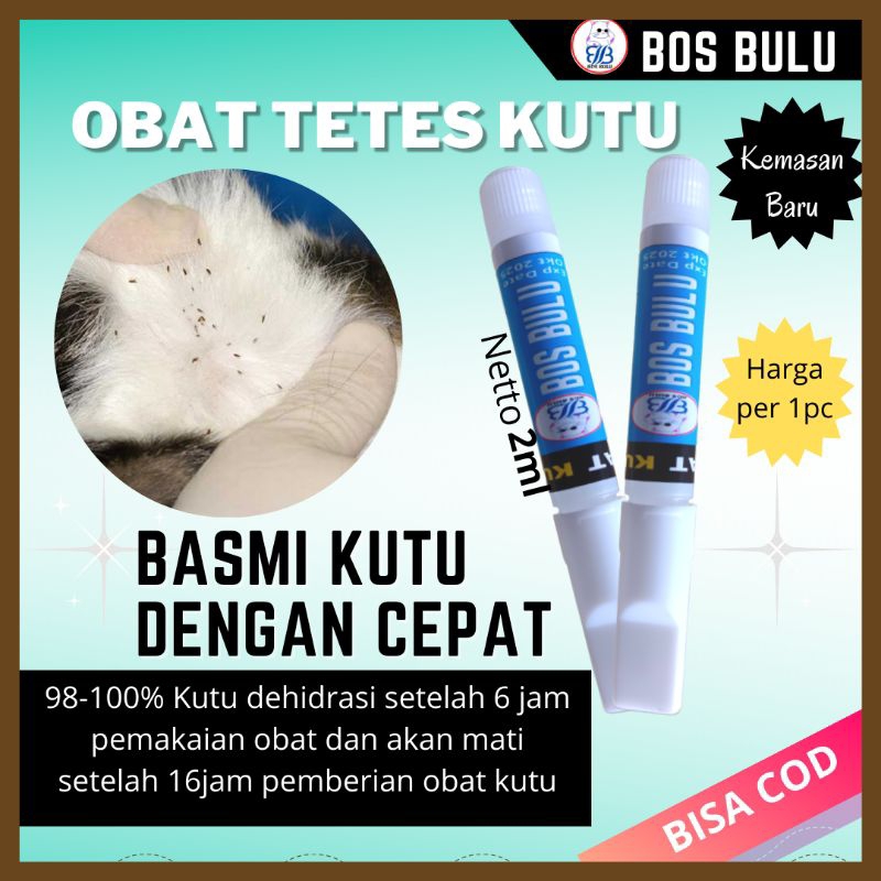 Bos bulu obat tetes kutu tengkuk kucing anjing 2ml