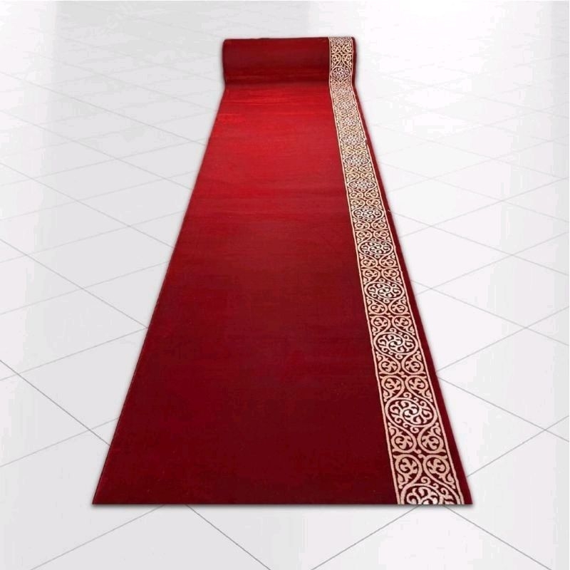 Karpet Masjid Turki Hereke 1064 Merah Polos Per meter