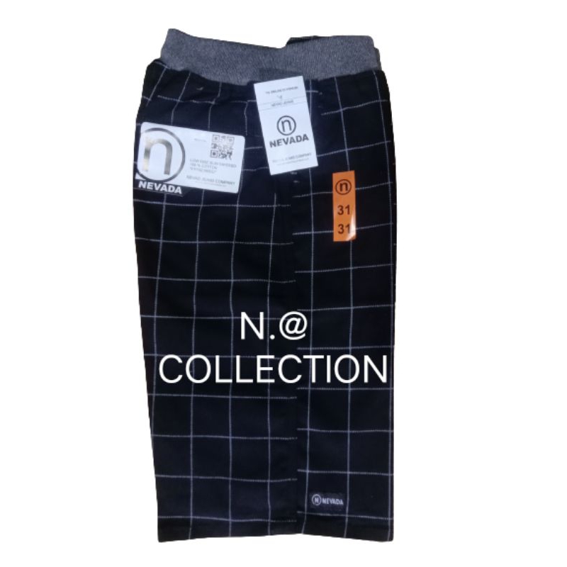 Celana Pendek  Tartan Pinggang Karet Motif Kotak Chinos Pendek Bahan Katun Combed Premium Quality Size 27 Sampai 45