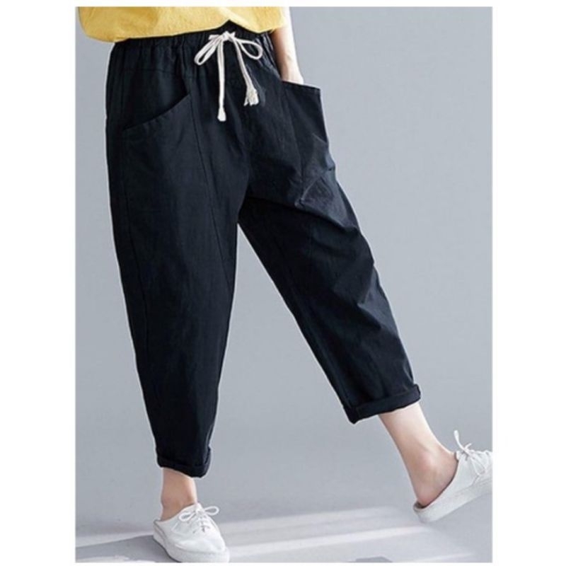 Kylian Pant Celana Panjang Wanita Linen Rami Korean Style