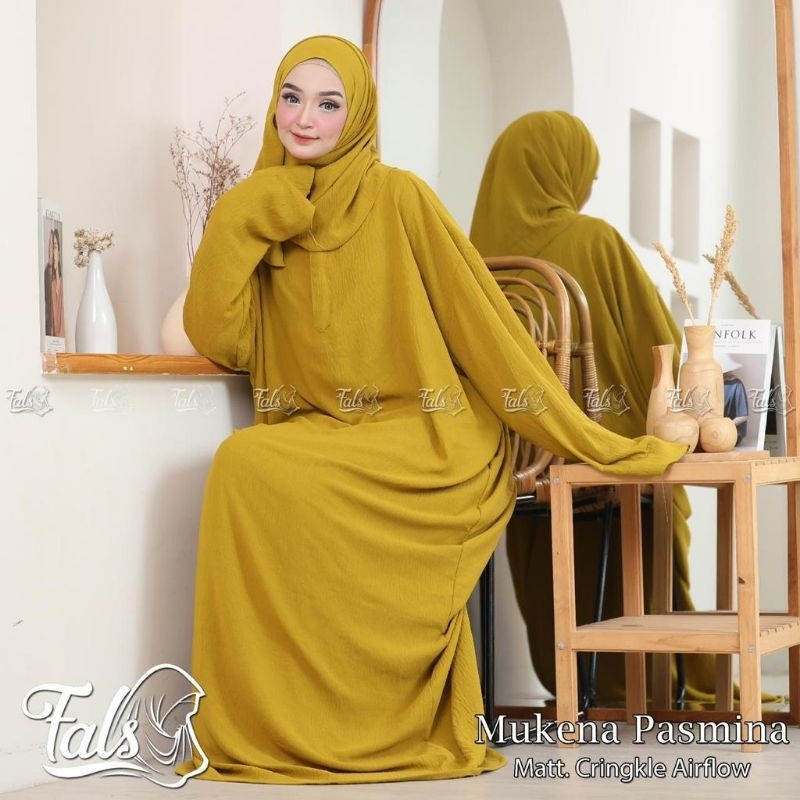 [ Ori Fals ] MUKENAH PASHMINA ••mukenah pashmina••mukenah crinkel airflow