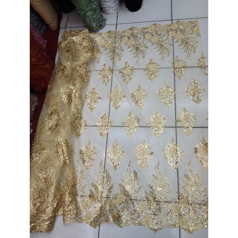KAIN TILLE PAYET CEPLOK BENANG METALIK GOLD