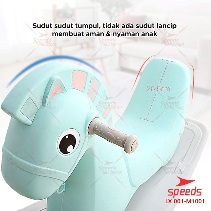 SPEEDS Mainan Anak Kuda Rocking Horse Mainan Kuda Prosotan Jungkat Jungkit M1001