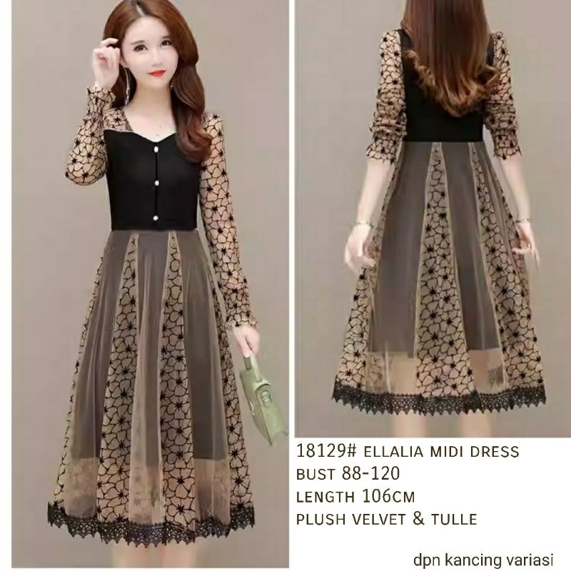 MDLV ~ 18129# Ellalia Midi Dress import