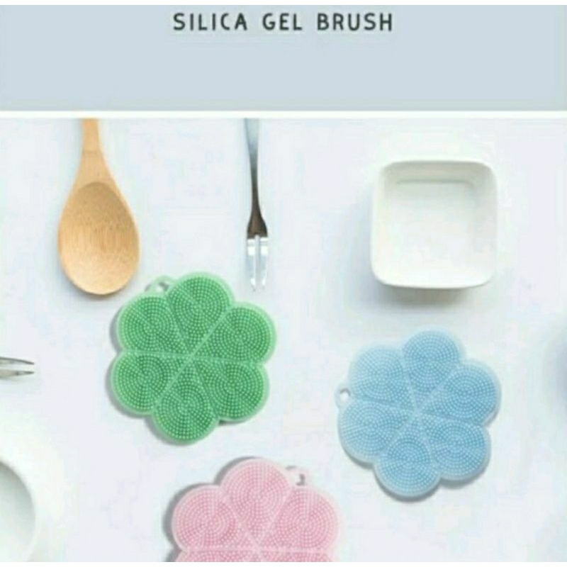 Spon Cuci Piring Silikon Sponge Pembersih Kerak Karet Silicone Dish Cleaning Wash Brush