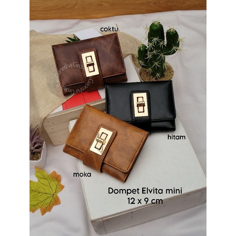 Elvita Mini Polos Dompet Lipat Wanita